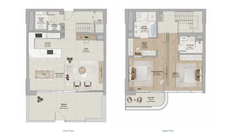 2-Bedroom Duplex Middle